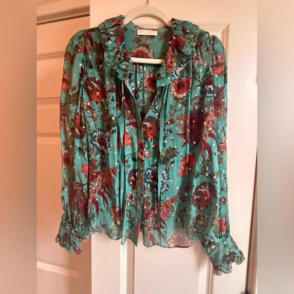 Authentic Ulla Johnson Pippa Garden Bloom Floral Blouse Size 6